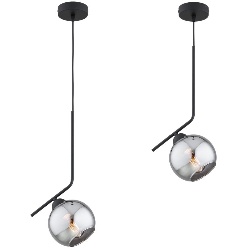 Brilagi - Pendelleuchte mit Kabel DIOR 1xE27/60W/230V schwarz/rauchgrau