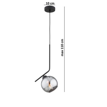 Brilagi - Pendelleuchte mit Kabel DIOR 1xE27/60W/230V schwarz/rauchgrau