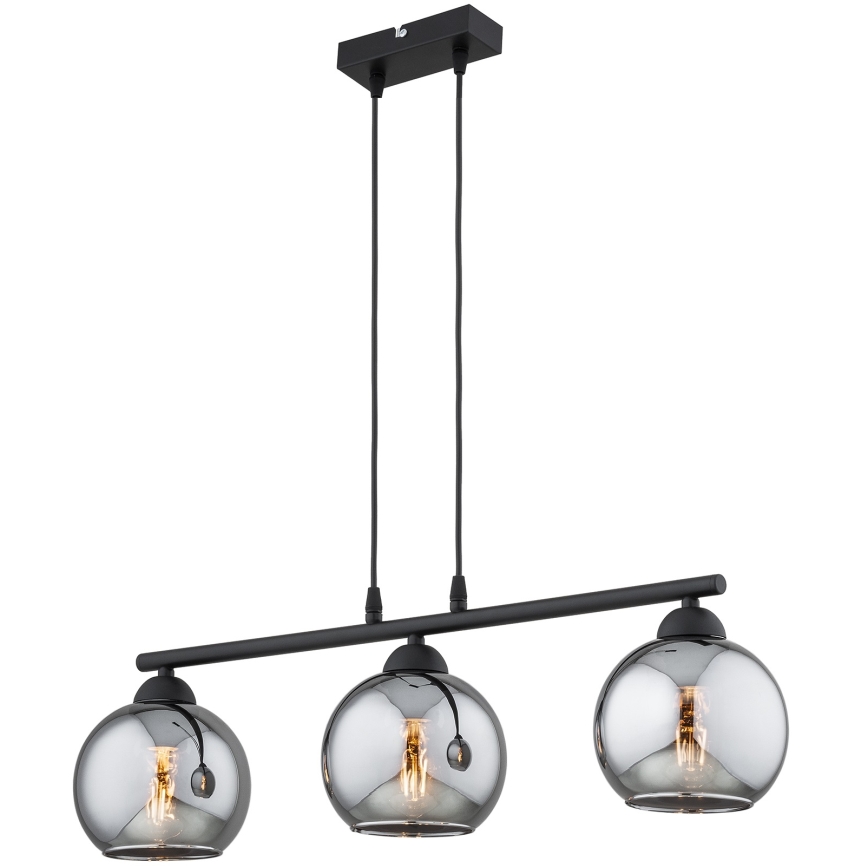 Brilagi - Pendelleuchte mit Kabel DIOR 3xE27/60W/230V schwarz/rauchgrau