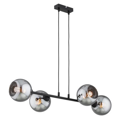 Brilagi - Pendelleuchte mit Kabel DIOR 4xE27/60W/230V schwarz/rauchgrau