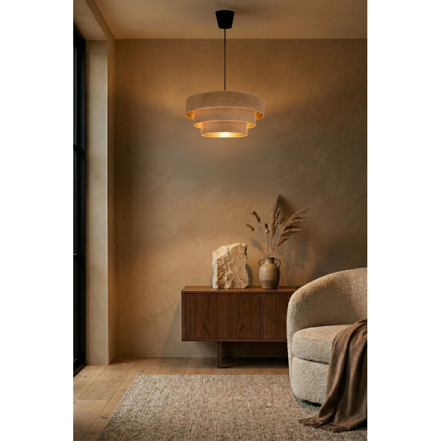 Brilagi - Pendelleuchte mit Kabel LUNETA 1x E27/60W/230V Ø 40 cm beige/gold