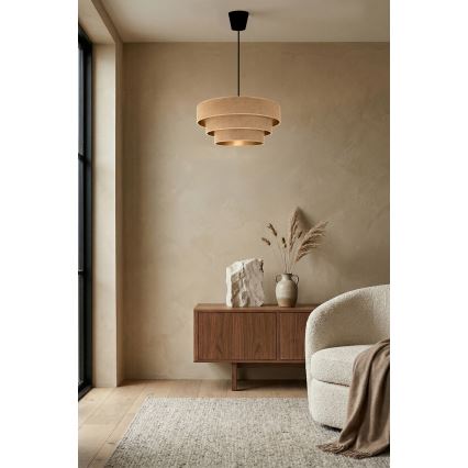 Brilagi - Pendelleuchte mit Kabel LUNETA 1x E27/60W/230V Ø 40 cm beige/gold