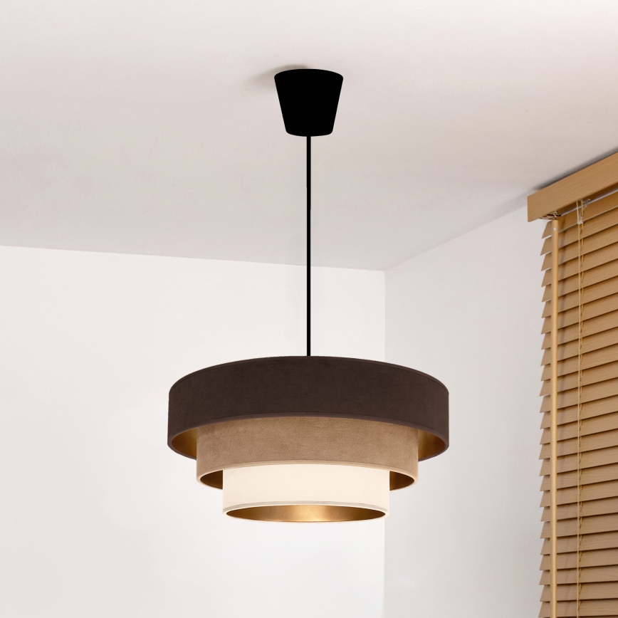 Brilagi - Pendelleuchte mit Kabel LUNETA 1xE27/60W/230V Ø 40 cm braun/beige/creme