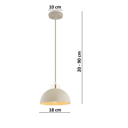 Brilagi - Pendelleuchte mit Kabel MOON 1xE27/60W/230V Ø 18 cm beige/gold