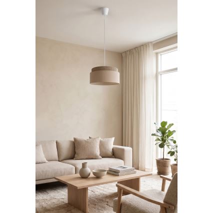 Brilagi - Pendelleuchte mit Kabel PADOVA 1xE27/60W/230V Ø 40 cm beige