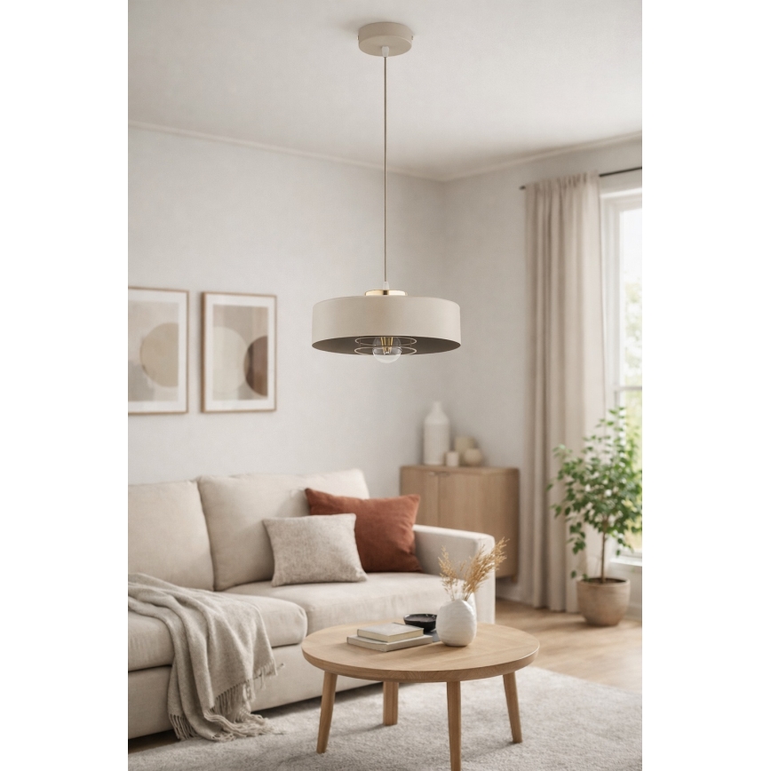 Brilagi - Pendelleuchte mit Kabel SPRING 1xE27/60W/230V Ø 30 cm Beige/Gold