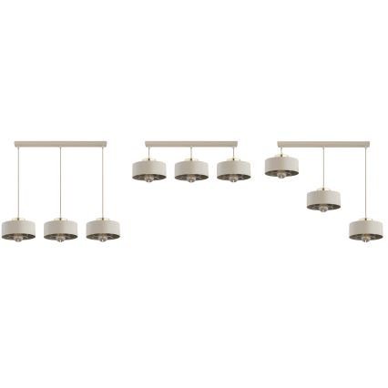 Brilagi - Pendelleuchte mit Kabel SPRING 3xE27/60W/230V beige/gold