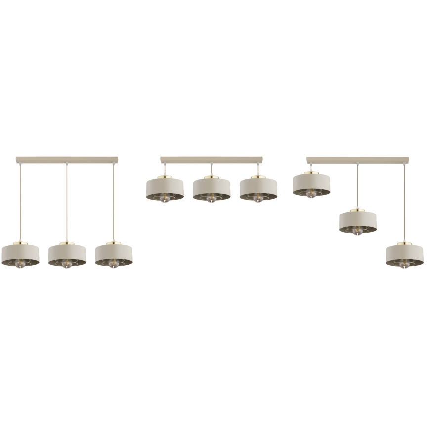 Brilagi - Pendelleuchte mit Kabel SPRING 3xE27/60W/230V beige/gold