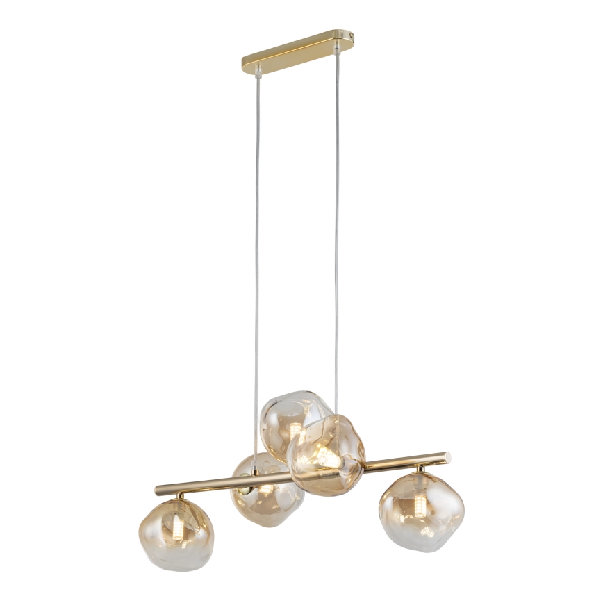 Brilagi - Pendelleuchte mit Kabel VULCANO 5xG9/8W/230V gold/rauchbeige