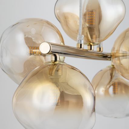 Brilagi - Pendelleuchte mit Kabel VULCANO 5xG9/8W/230V gold/rauchbeige