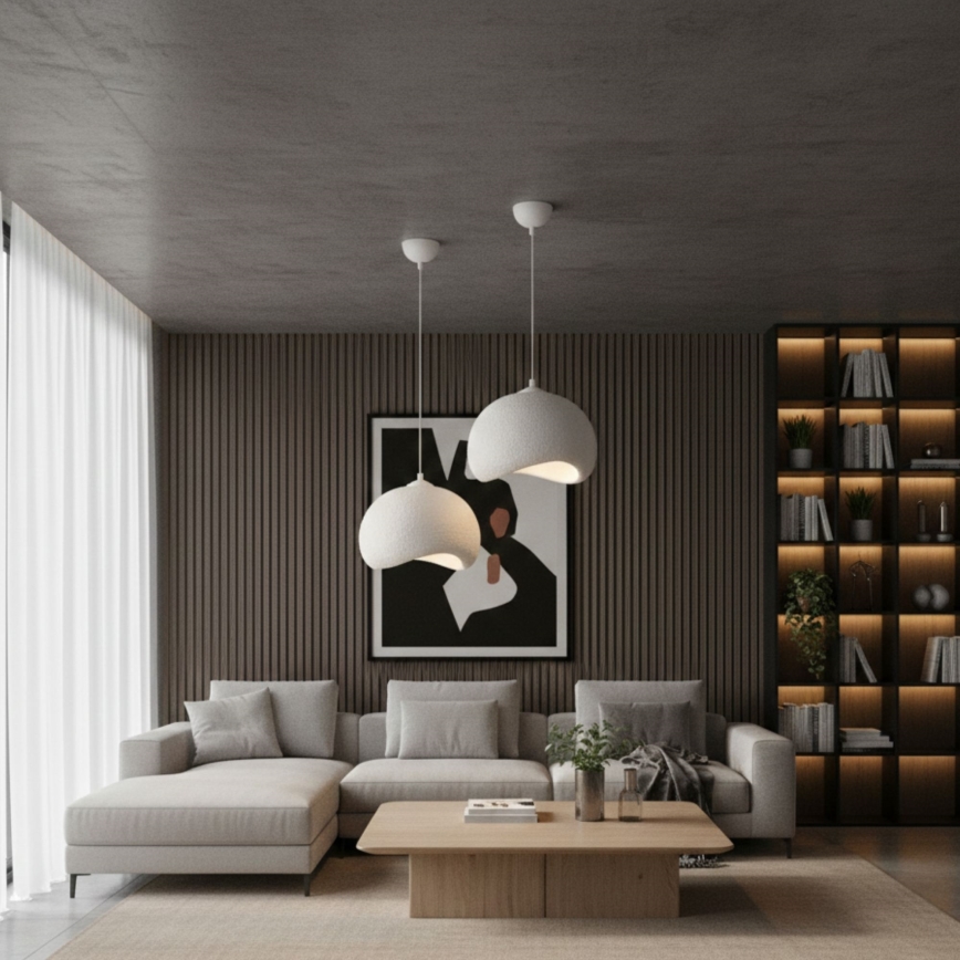 Brilagi - Pendelleuchte mit Kabel WABI SABI 1xE27/40W/230V Ø 34 cm weiß