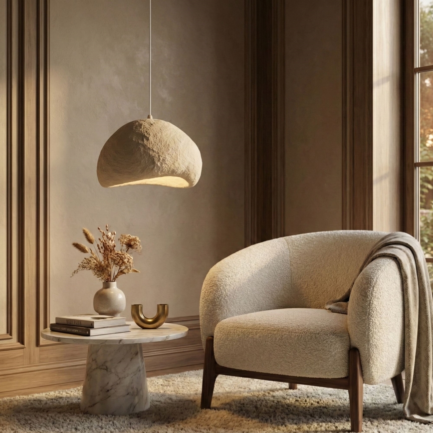 Brilagi - Pendelleuchte mit Kabel WABI SABI 1xE27/40W/230V Ø 50 cm beige