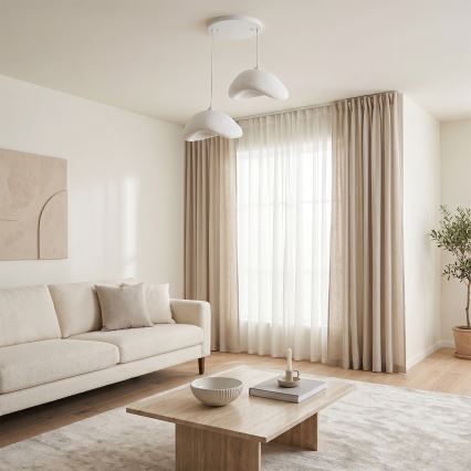 Brilagi - Pendelleuchte mit Kabel WABI SABI 2xE27/40W/230V Ø 74 cm weiß