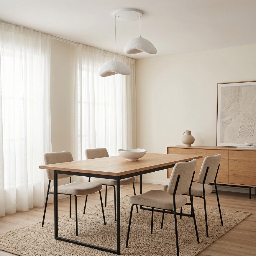 Brilagi - Pendelleuchte mit Kabel WABI SABI 2xE27/40W/230V Ø 74 cm weiß