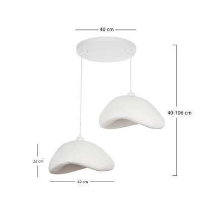 BRILAGI - Pendelleuchte mit Kabel WABI SABI 2xE27/40W/230V Ø 74 cm weiß