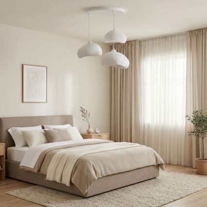 Brilagi - Pendelleuchte mit Kabel WABI SABI 3xE27/40W/230V Ø 60 cm weiß