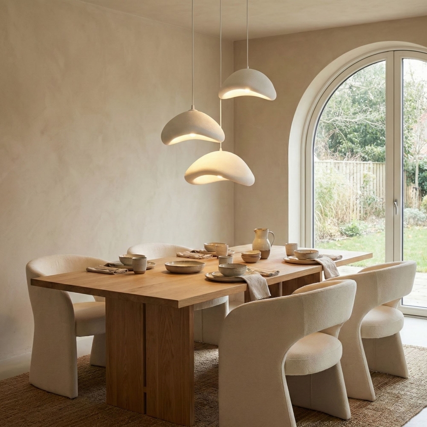 Brilagi - Pendelleuchte mit Kabel WABI SABI 3xE27/40W/230V Ø 82 cm weiß