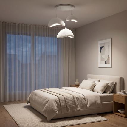 Brilagi - Pendelleuchte mit Kabel WABI SABI 3xE27/40W/230V Ø 82 cm weiß