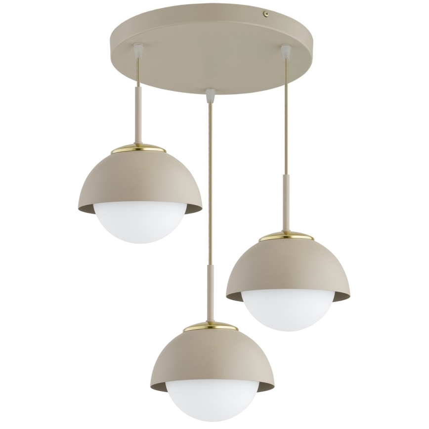 Brilagi - Pendelleuchte mit Kabelaufhängung COSMO 3xE27/60W/230V beige/gold