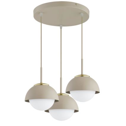 Brilagi - Pendelleuchte mit Kabelaufhängung COSMO 3xE27/60W/230V beige/gold