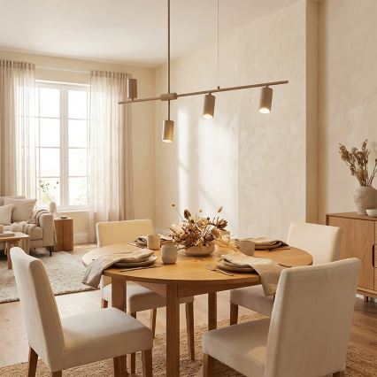 Brilagi - Pendelleuchte mit Kabelaufhängung CRANE 4xGU10/30W/230V beige