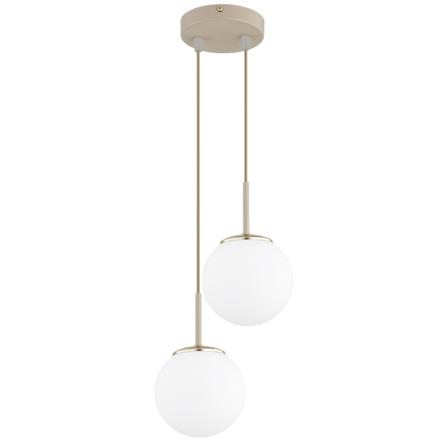 BRILAGI - Pendelleuchte mit Kabelaufhängung MILO ECRU 2xE27/60W/230V beige/goldfarben