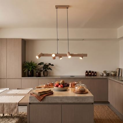 Brilagi - Pendelleuchte mit Kabelaufhängung SELE 6xGU10/30W/230V beige