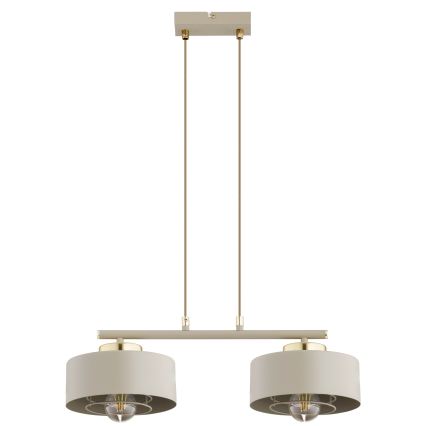 Brilagi - Pendelleuchte mit Kabelaufhängung SPRING 2xE27/60W/230V beige/gold
