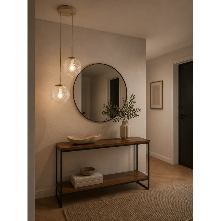 Brilagi - Pendelleuchte mit Kabelaufhängung STELLA 2xE27/60W/230V beige/gold