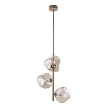 Brilagi - Pendelleuchte mit Kabelaufhängung VULCANO 3xG9/8W/230V beige/rauchbeige