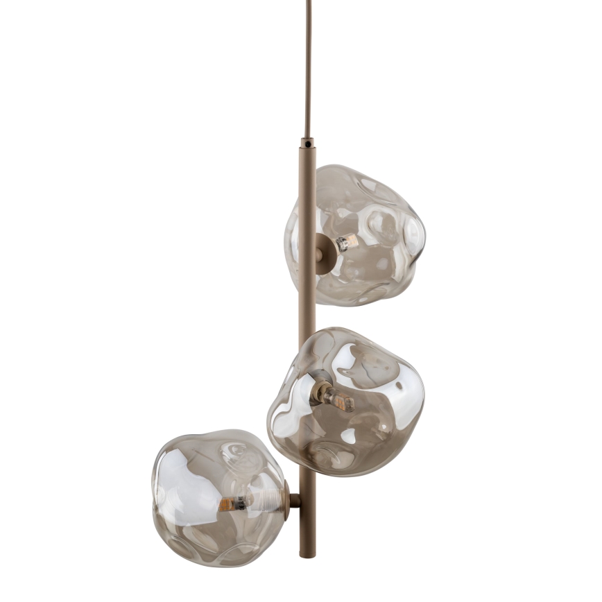 Brilagi - Pendelleuchte mit Kabelaufhängung VULCANO 3xG9/8W/230V beige/rauchbeige