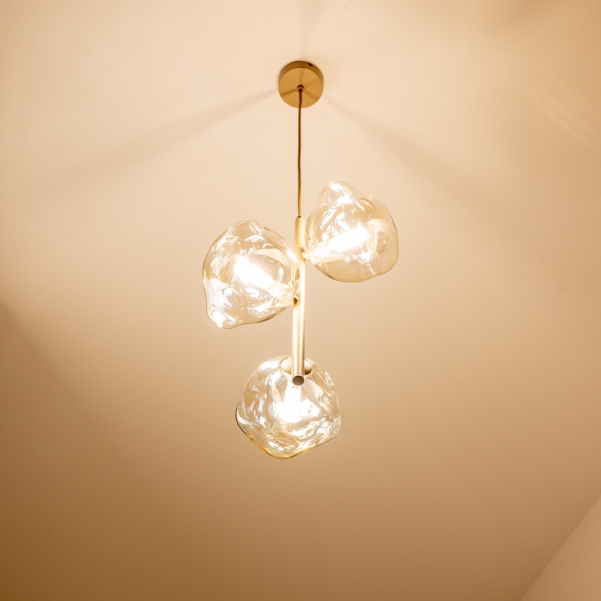 BRILAGI - Pendelleuchte mit Kabelaufhängung VULCANO 3xG9/8W/230V beige/rauchbeige