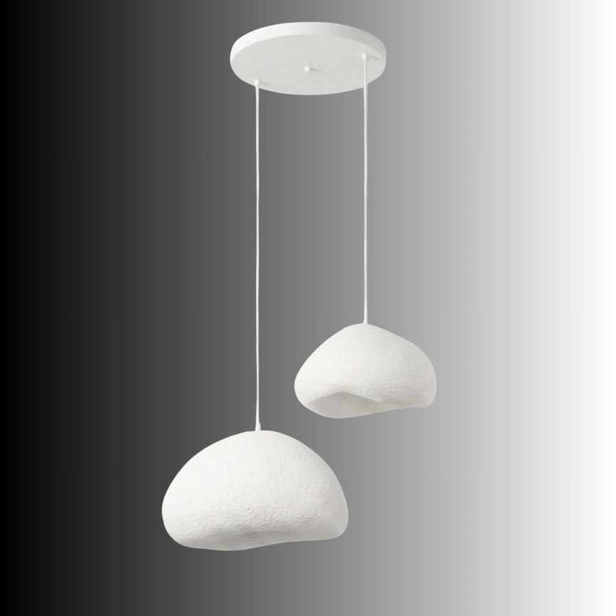 Brilagi - Pendelleuchte mit Kabelaufhängung WABI SABI 2xE27/40W/230V Durchmesser 70 cm weiß