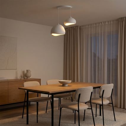 Brilagi - Pendelleuchte mit Kabelaufhängung WABI SABI 2xE27/40W/230V Durchmesser 70 cm weiß
