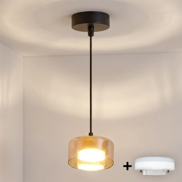 Brilagi - Pendelleuchte mit Seilaufhängung AURA LUX 1xGX53/30W/230V schwarz/gold