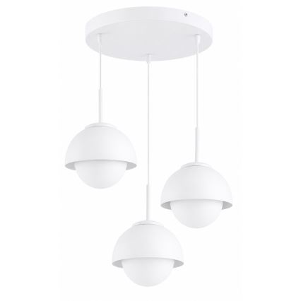 BRILAGI - Pendelleuchte mit Seilaufhängung COSMO 3xE27/60W/230V weiß/gold