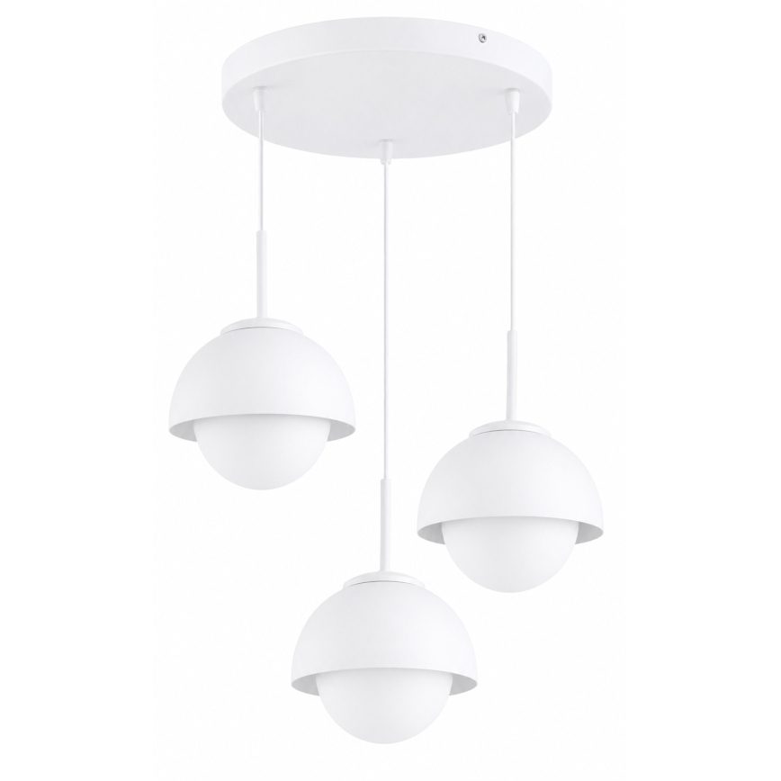 BRILAGI - Pendelleuchte mit Seilaufhängung COSMO 3xE27/60W/230V weiß/gold