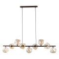 Brilagi - Pendelleuchte mit Seilaufhängung VULCANO 9xG9/8W/230V braun/rauchbeige