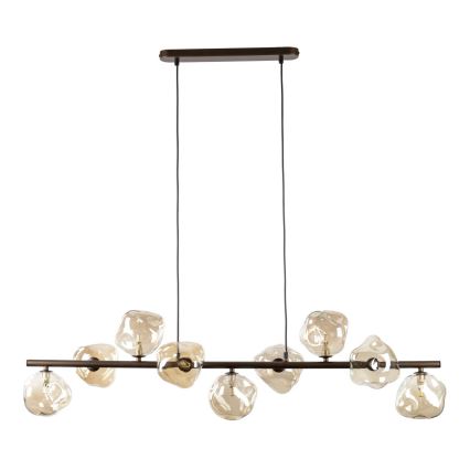 Brilagi - Pendelleuchte mit Seilaufhängung VULCANO 9xG9/8W/230V bronze/rauchbeige