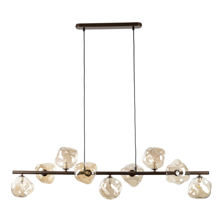 Brilagi - Pendelleuchte mit Seilaufhängung VULCANO 9xG9/8W/230V bronze/rauchbeige