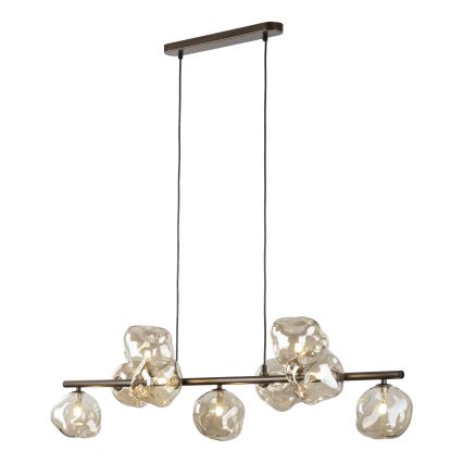 Brilagi - Pendelleuchte mit Seilaufhängung VULCANO 9xG9/8W/230V bronze/rauchbeige