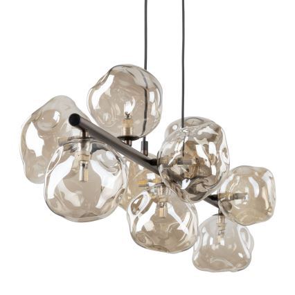 Brilagi - Pendelleuchte mit Seilaufhängung VULCANO 9xG9/8W/230V bronze/rauchbeige