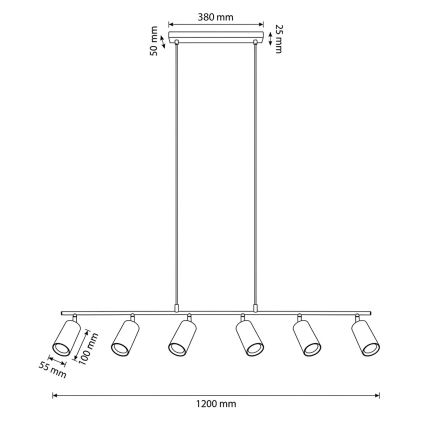 Brilagi - Pendelleuchte mit Stahlseil SELE 6xGU10/30W/230V beige