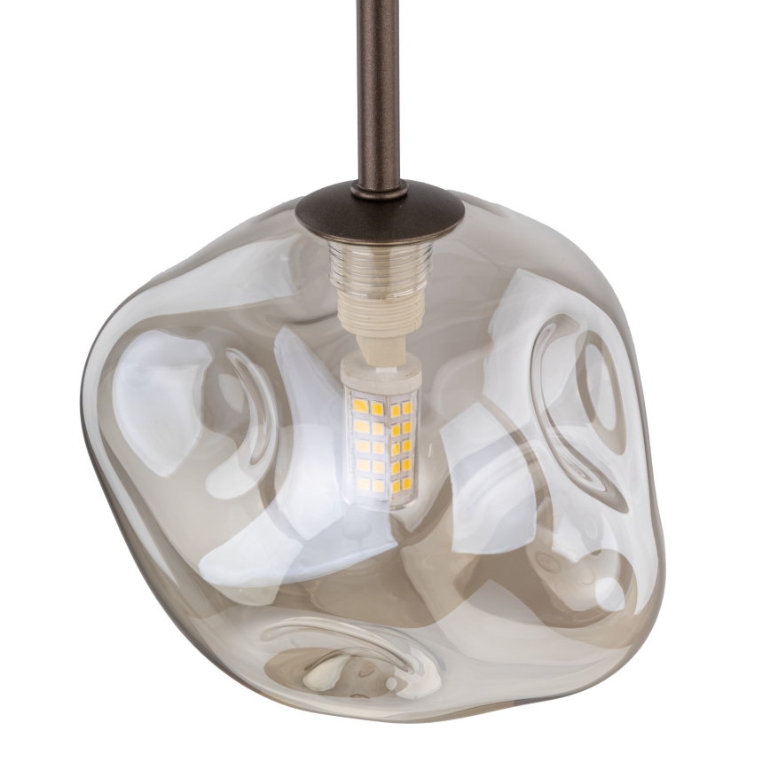 Brilagi - Pendelleuchte mit Stahlseil VULCANO 1xG9/8W/230V braun/rauchiges Beige