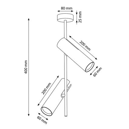Brilagi - Pendelleuchte mit Stange BRANCH 2xGU10/30W/230V weiß