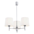 Brilagi - Pendelleuchte mit Stange MONTE 3xE27/60W/230V Creme/glänzender Chrom