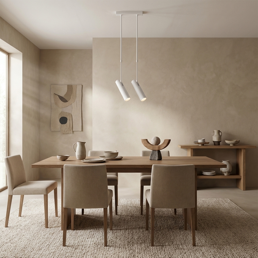 Brilagi - Pendelleuchte mit Stange SELE 2xGU10/30W/230V weiß