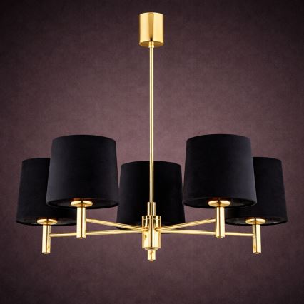 Brilagi - Pendelleuchte MONTE 5xE27/15W/230V schwarz/gold