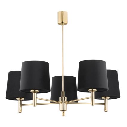 Brilagi - Pendelleuchte MONTE 5xE27/15W/230V schwarz/gold
