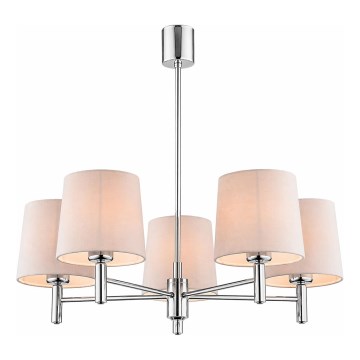 Brilagi - Pendelleuchte MONTE 5xE27/60W/230V beige/glänzender Chrom